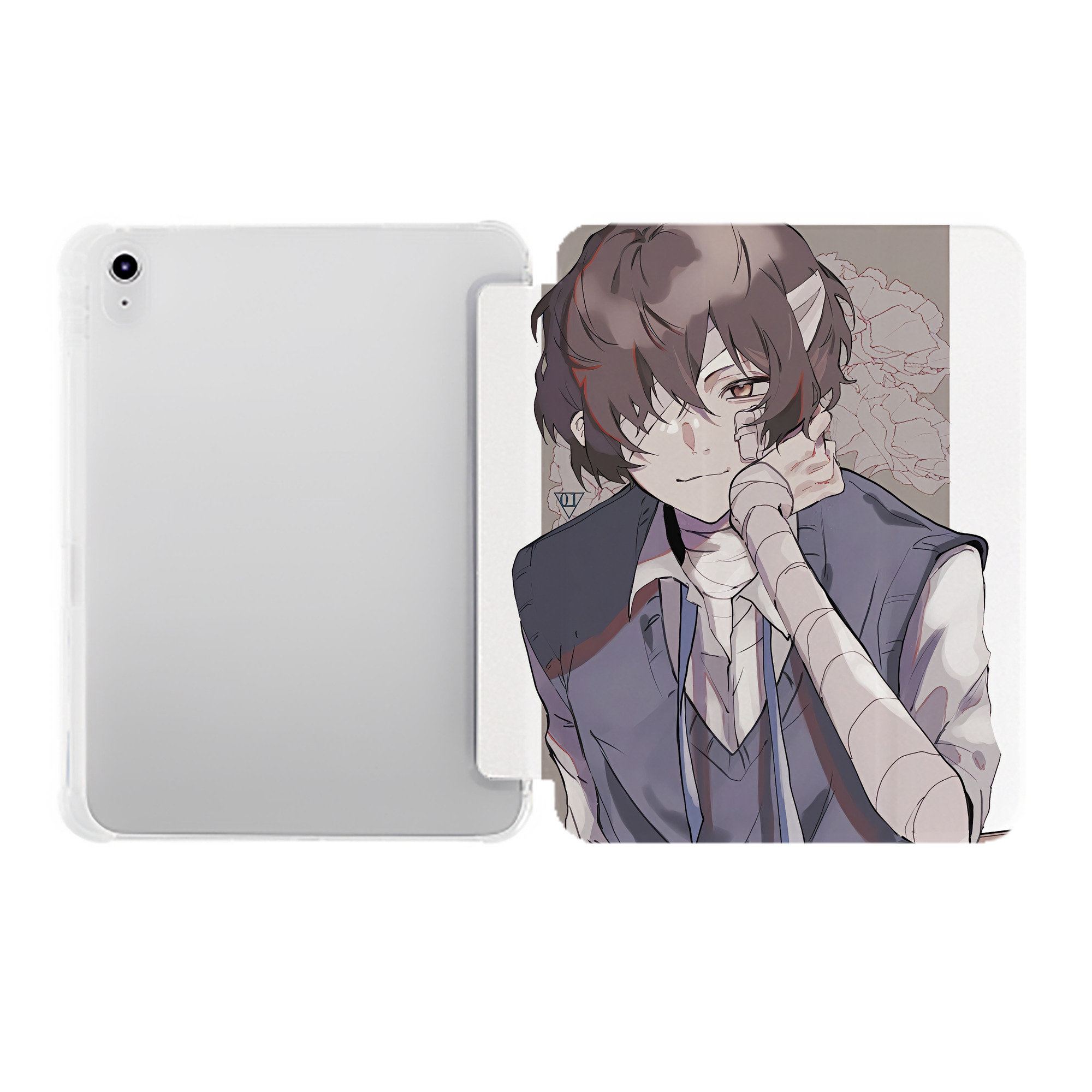 （画像用） 文豪ストレイドッグス Bungo Stray Dogs IPad ケース ペン収納付き 三つ折りスタンド PUレザー×シリコン 対応機種9.5/10.5/10.9インチ